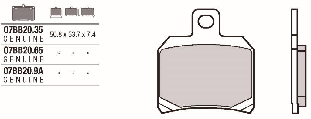 Pastillas de freno Brembo genuinas (07BB209A)