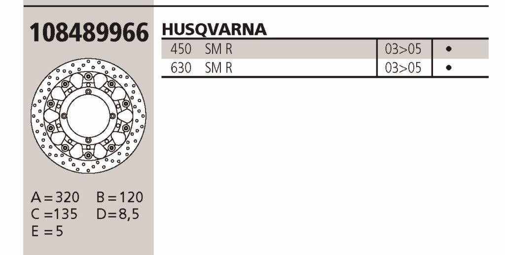 Disco BREMBO Genuine HUSQVARNA SMR