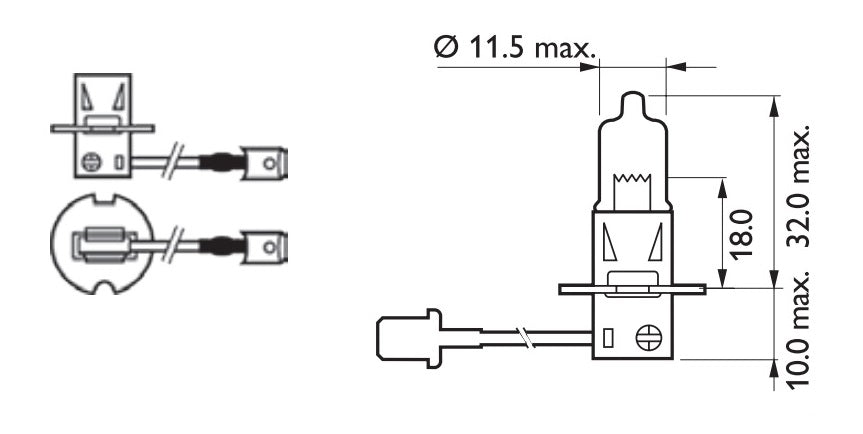 Lámpara Philips de óptica Halóhena H3 Premium 12V 55W