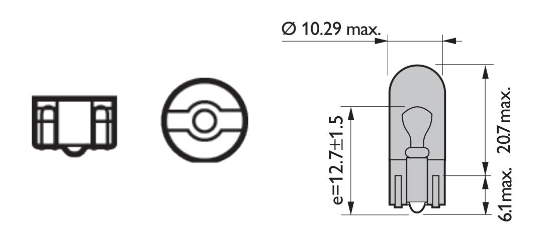 Lámpara Philips de posición / tablero T10 WY5W 12V 5W