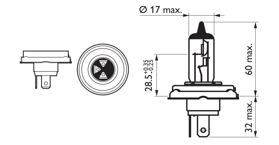 Lámpara Philips de óptica R2 Visio 12V 45/40 W