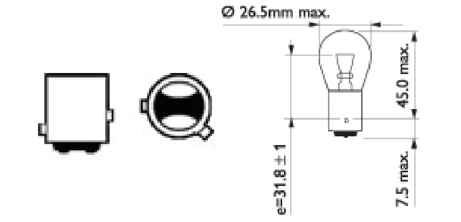 Lámpara Philips de freno/posición PR21/5W 12V 21/5W