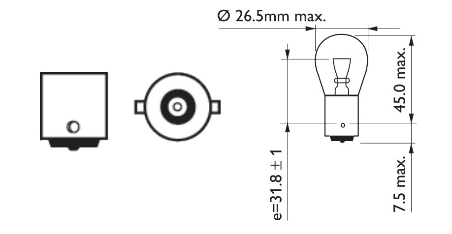 Lámpara Philips de intermitente P21W 12V 21W
