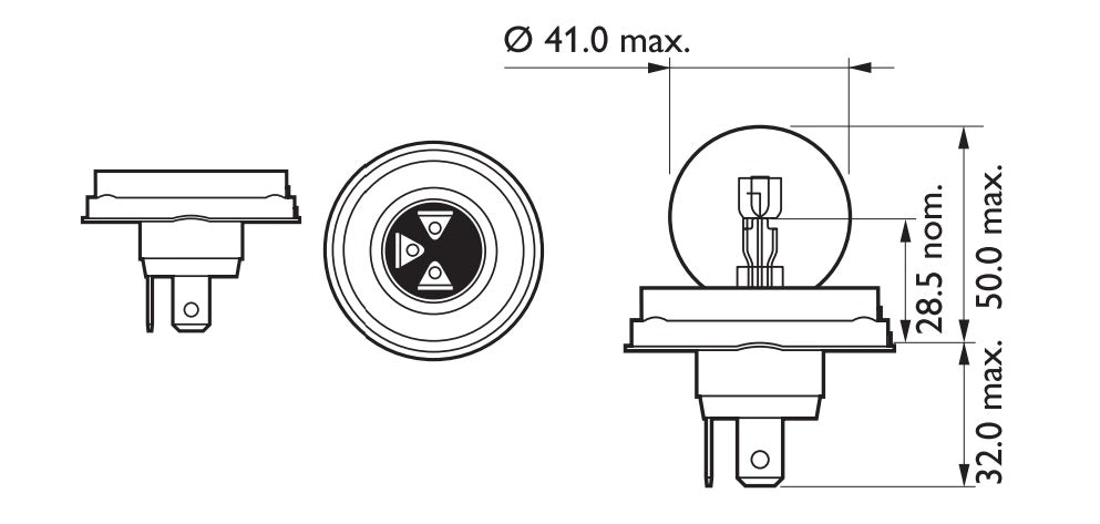 Lámpara Philips de óptica R2 12V 45/40 W