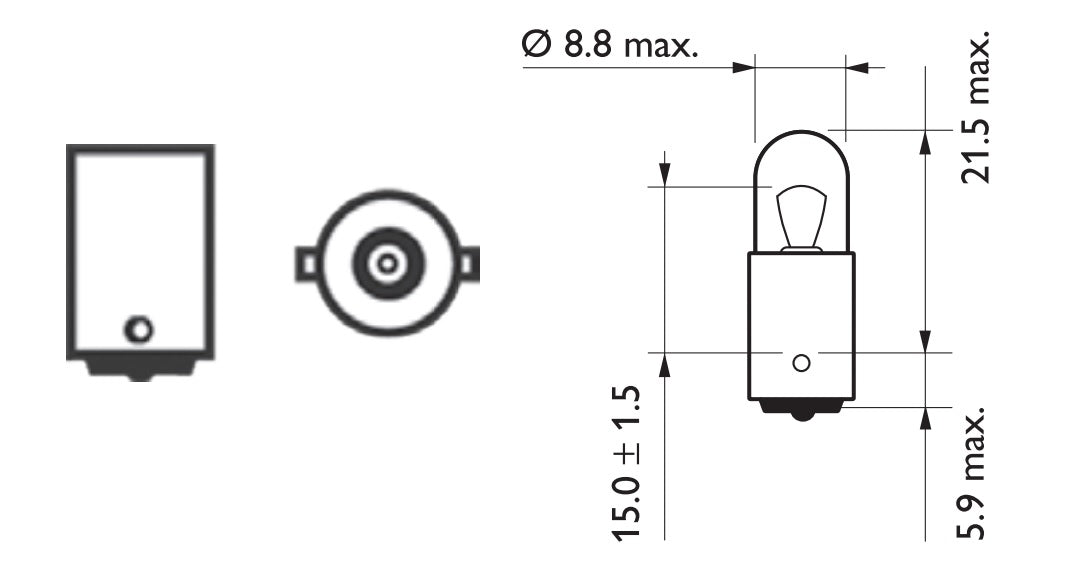 Lámpara Philips de posición / tablero T4W 12V 4W