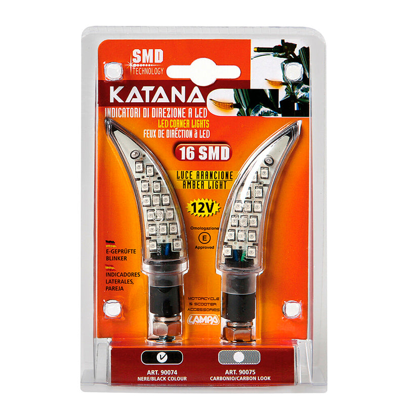 INTERMITENTES CON LED LAMPA KATANA 12V NEGRO