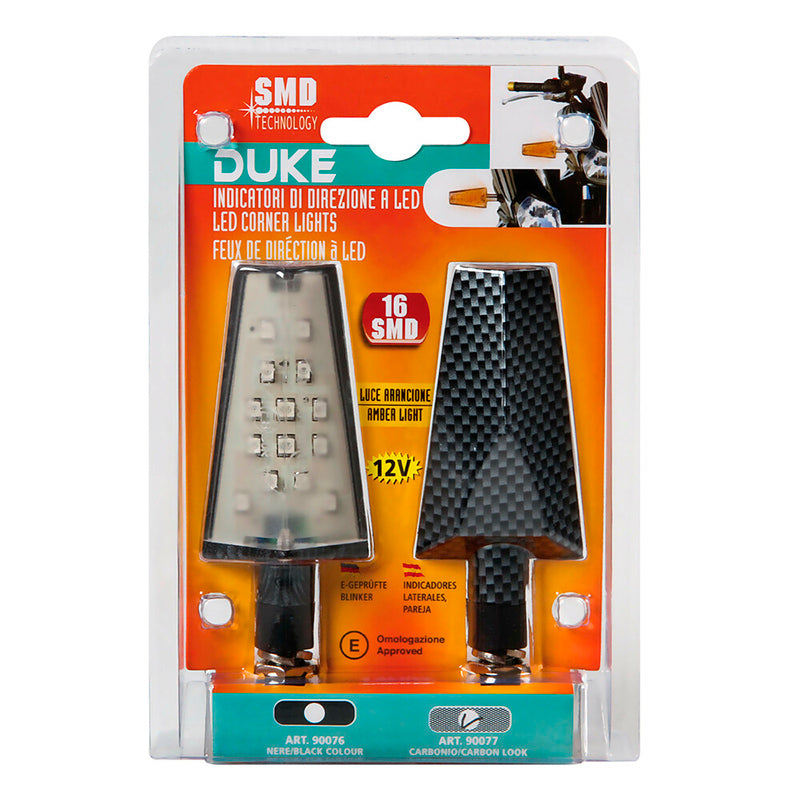 INTERMITENTES CON LED LAMPA DUKE 12V CARBON