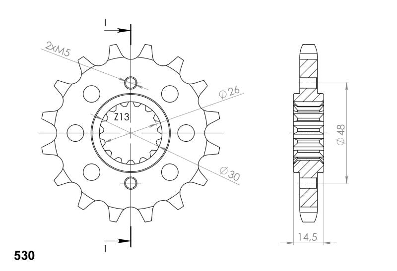 Piñón Supersprox Honda 530 x 16