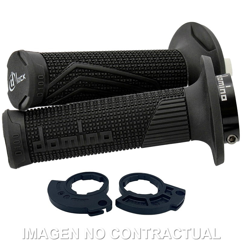 PUÑOS DOMINO D100 C/POLEA COLOR NEGRO MONOCABLE D-Lock con sistema de fijación «Lock On»