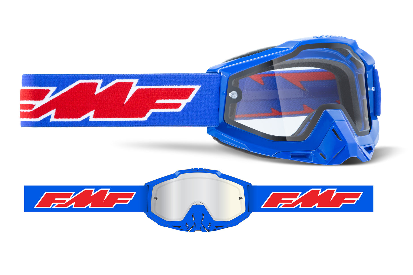 FMF POWERBOMB GOGGLE ROCKET BLUE - CLEAR LENS