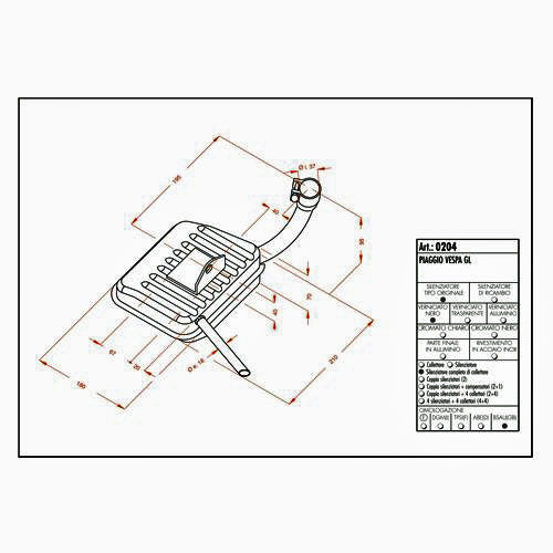 Silencioso Leovince Sito Vespa GL