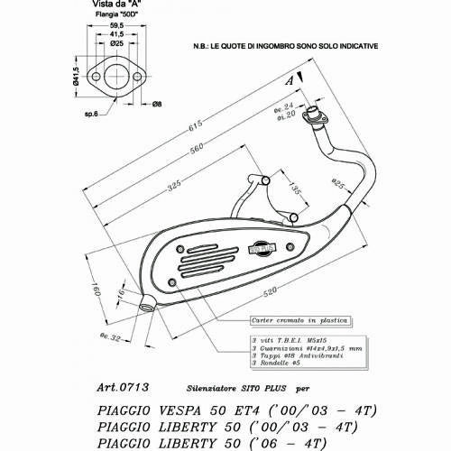Silencioso Leovince Sitoplus Piaggio Liberty 50 4T