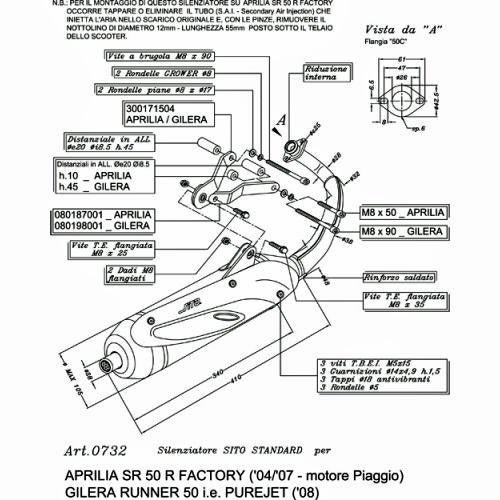 Silencioso Leovince Sito Aprilia SR 50 Factory