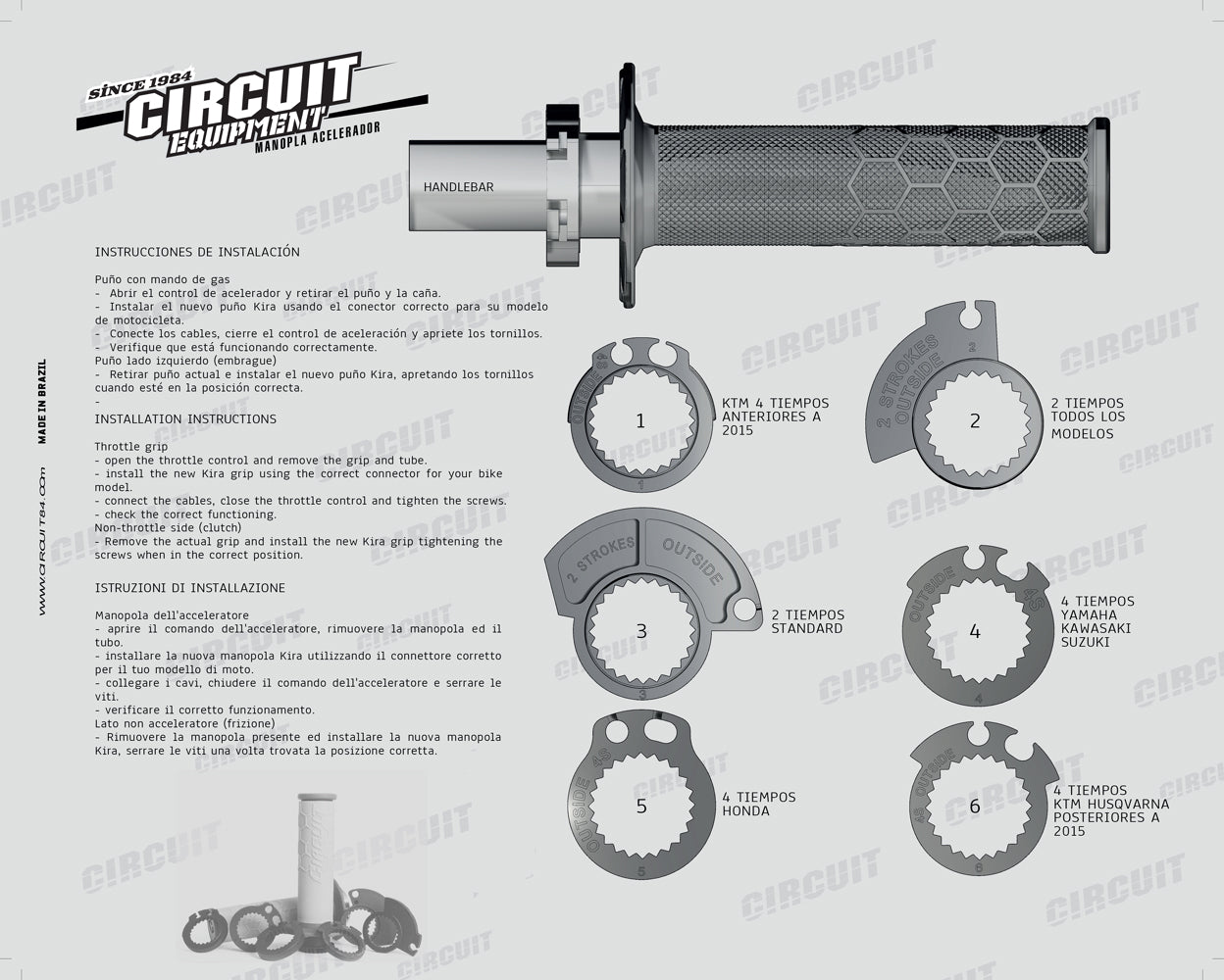 Puños Circuit Kira Lock On gris