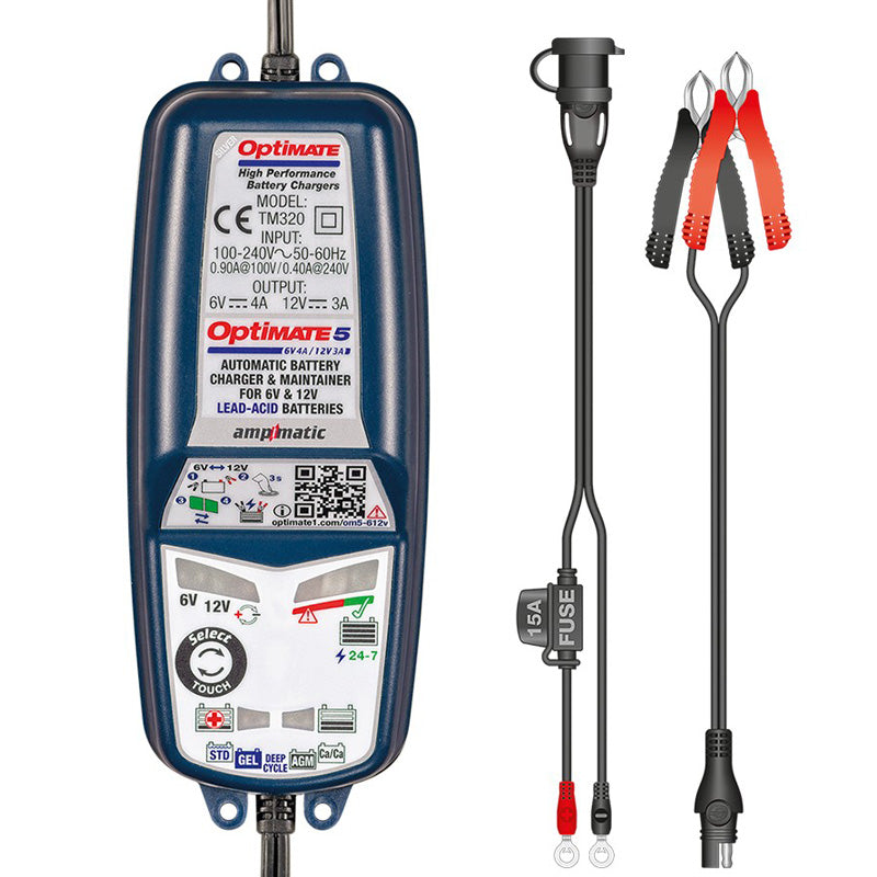 Cargador/Mantenedor de baterías Optimate 5 6V-12V TM320