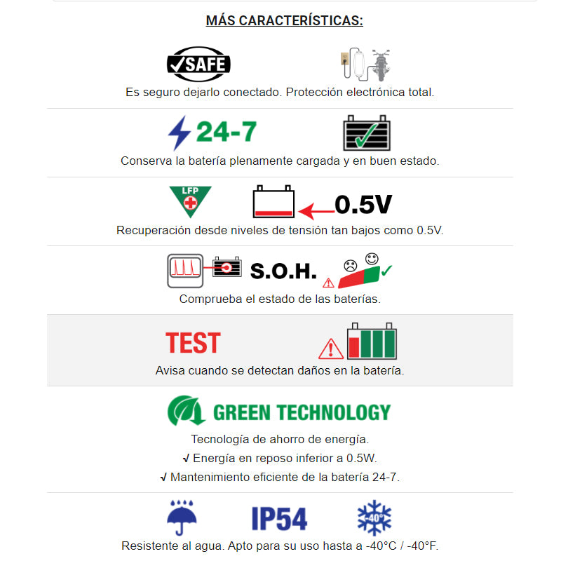Cargador/Mantenedor de baterías Optimate 0,8 Lithium TM-470