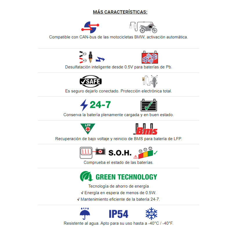 Cargador/Mantenedor de baterías Optimate 4 Quad Program Premium TM630-PR