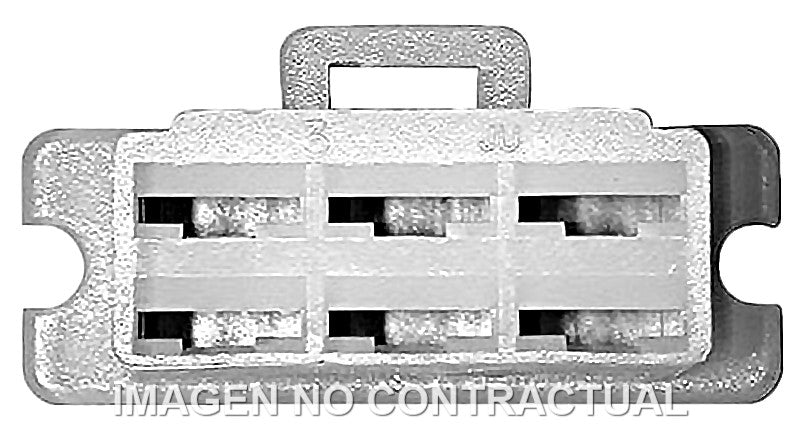 Conector rectangular macho con ranura para 6 conectores 'hembra' con ranura