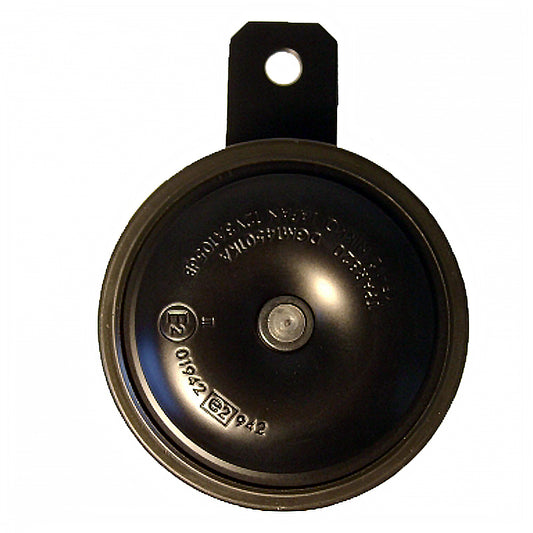 Claxon japonés Nikko negro 12V - CC 3,0A - 105dB/415Hz - Ø 85 mm. - tono bajo