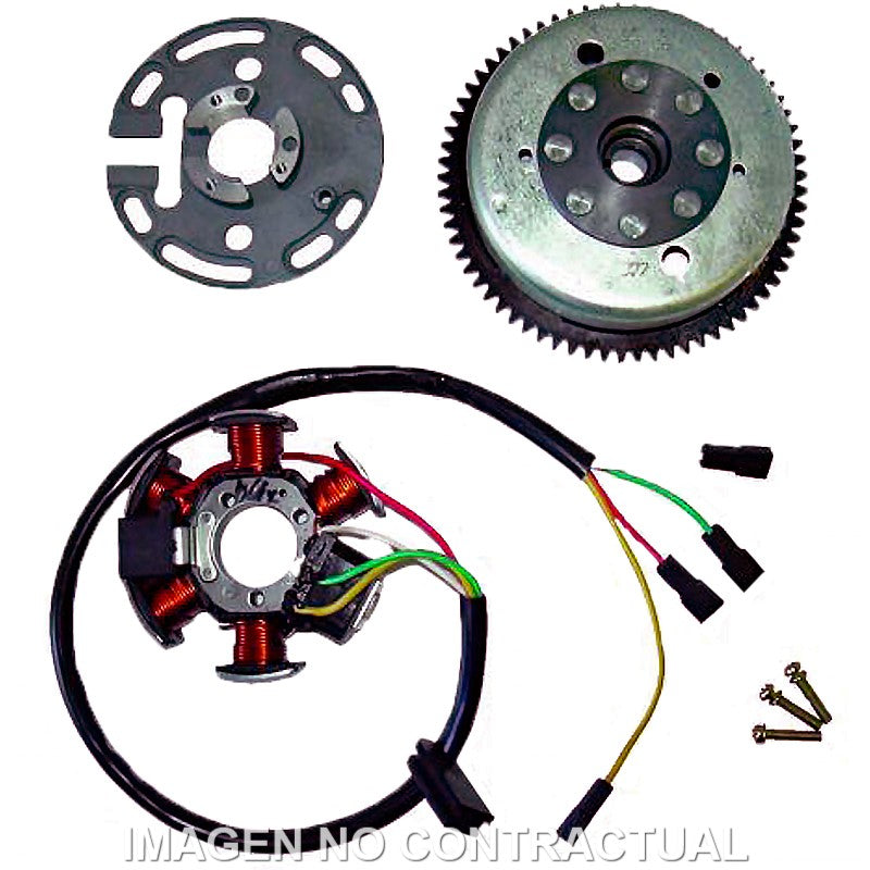 Volante Magnético 6 Polos 12V 85W (Motor Derbi/Piaggio 6 Marchas con arranque eléctrico)