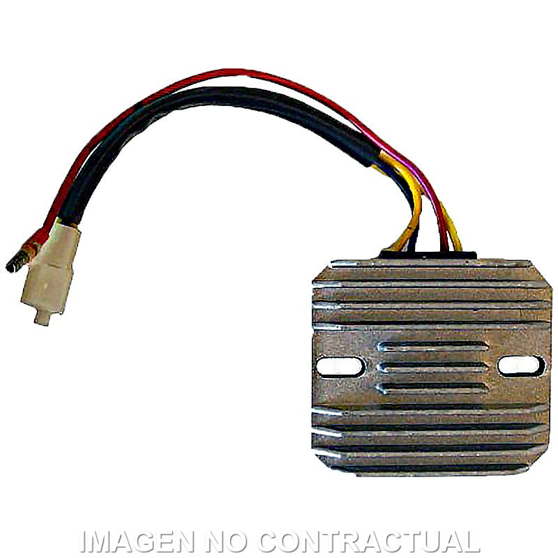 Regulador 12V - Monofase - CC - Sin Sensor 4 cables: 2 amarillos/alternador, 1 negro/tierra, 1 blanco y rojo/batería