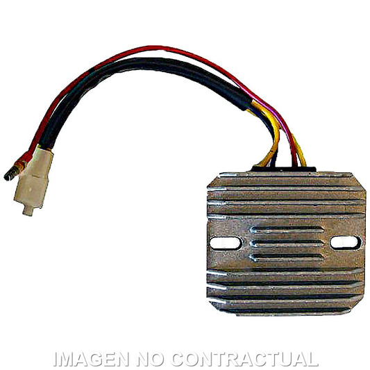 Regulador 12V - Monofase - CC - Sin Sensor 4 cables: 2 amarillos/alternador, 1 negro/tierra, 1 blanco y rojo/batería