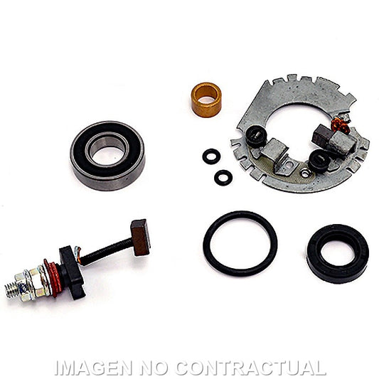Kit revisión motor de arranque con portaescobillas - con 2 escobillas - con retén, cojinete y arandelas Suzuki