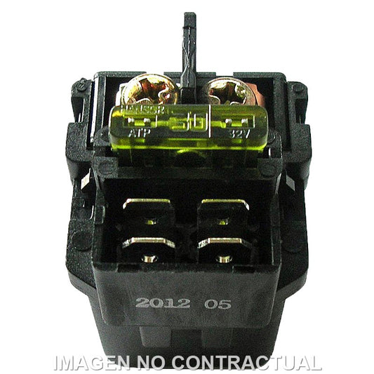 Rele de Arranque 12V 30A con fusible - 4 fastons con fusible 30A