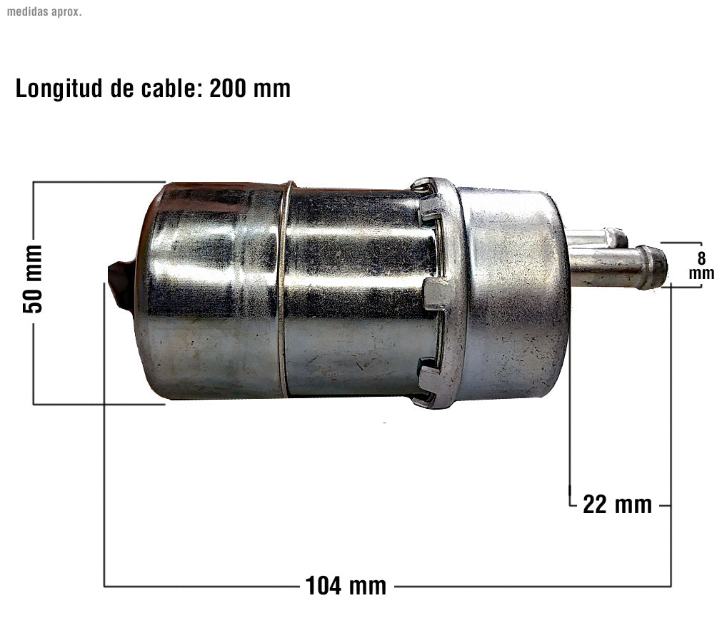 Bomba gasolina Mitsubishi Yamaha T-Max 12v - Cable de 200 mm.