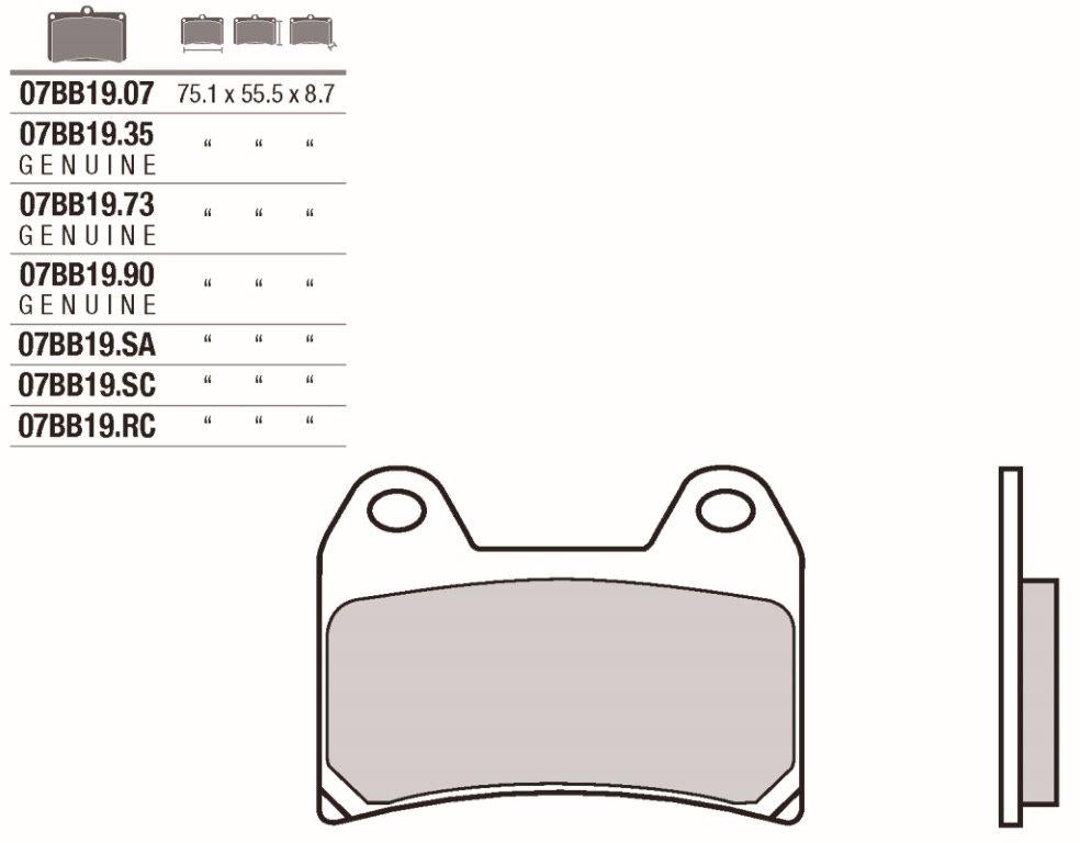 Pastillas freno Brembo sinterizadas (07BB19SA)
