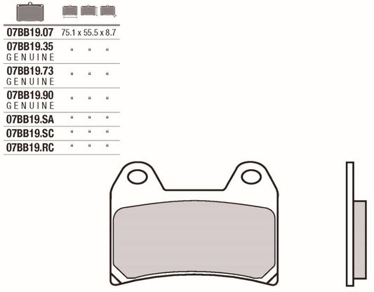 Pastillas freno Brembo sinterizadas (07BB19SA)