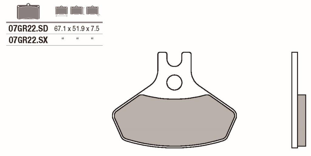 Pastillas freno Brembo sinterizadas (07GR22SX)