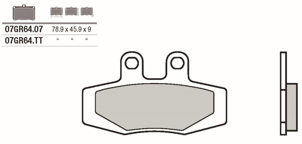 Pastillas de freno Brembo orgánicas (07GR64TT)