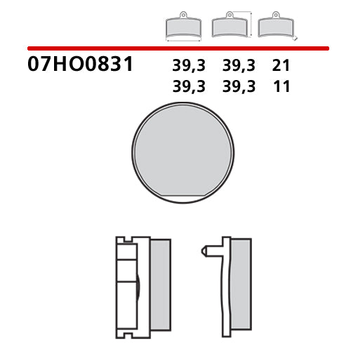 Pastillas de freno Brembo genuinas (07HO0831)