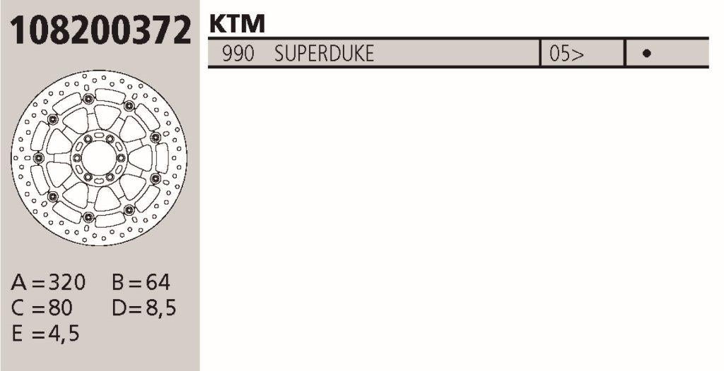 Disco BREMBO Genuine  KTM SUPERDUKE 990