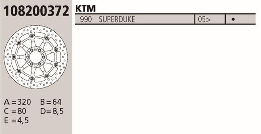 Disco BREMBO Genuine  KTM SUPERDUKE 990