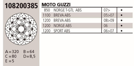 Disco BREMBO Genuine  GUZZI BREVA 1.0