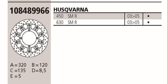 Disco BREMBO Genuine  HUSQVARNA SMR