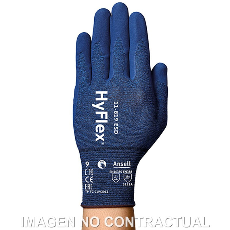 GUANTES ANSELL HYFLEX 11-819 ESD TALLA 9 (medida L)