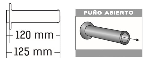 Puños Domino XM2 Super soft Negro - Verde Abiertos D 22 mm L 120-125 mm