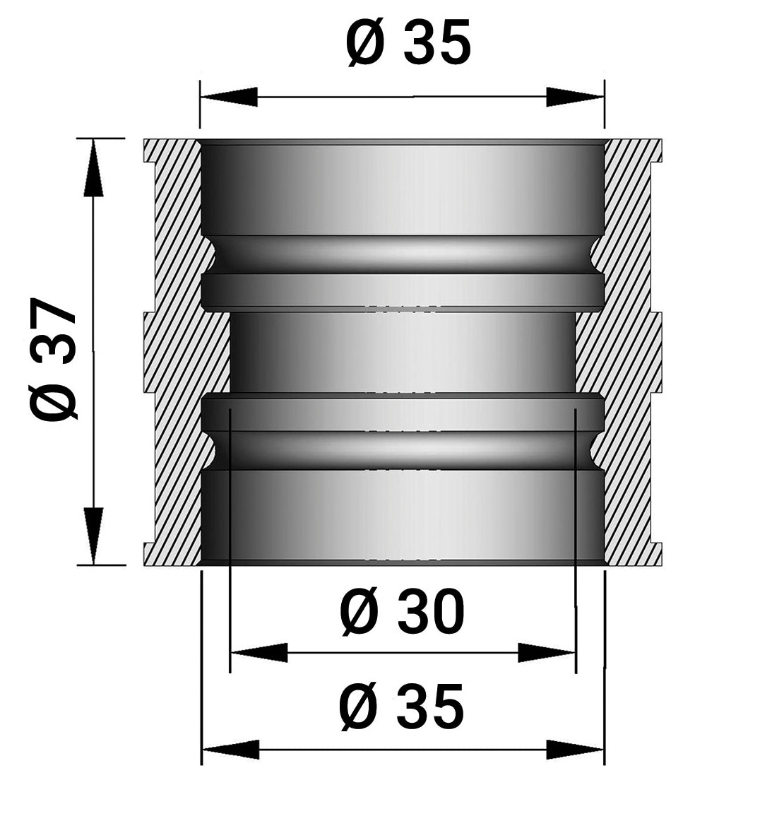 Manguito Cargburador PHBH 29-30B (37mm)