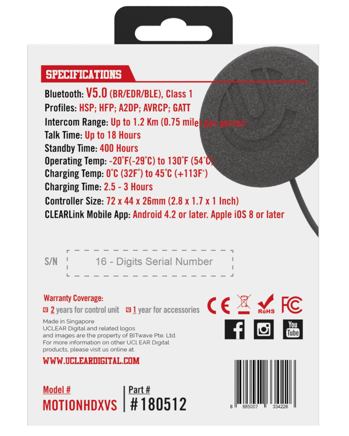 INTERCOMUNICADOR U-CLEAR MOTION HDX-V