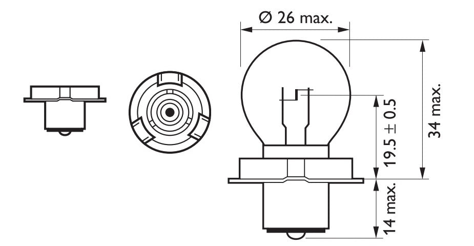 Lámpara Philips Philips de óptica S3 12V 15W