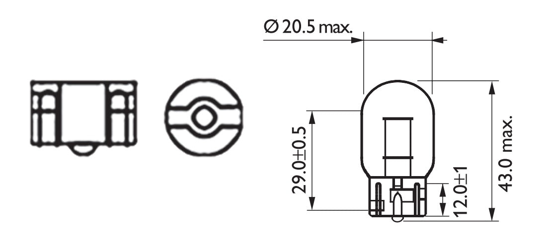 Lámpara Philips Todo Cristal T20 W21W 12V 21W