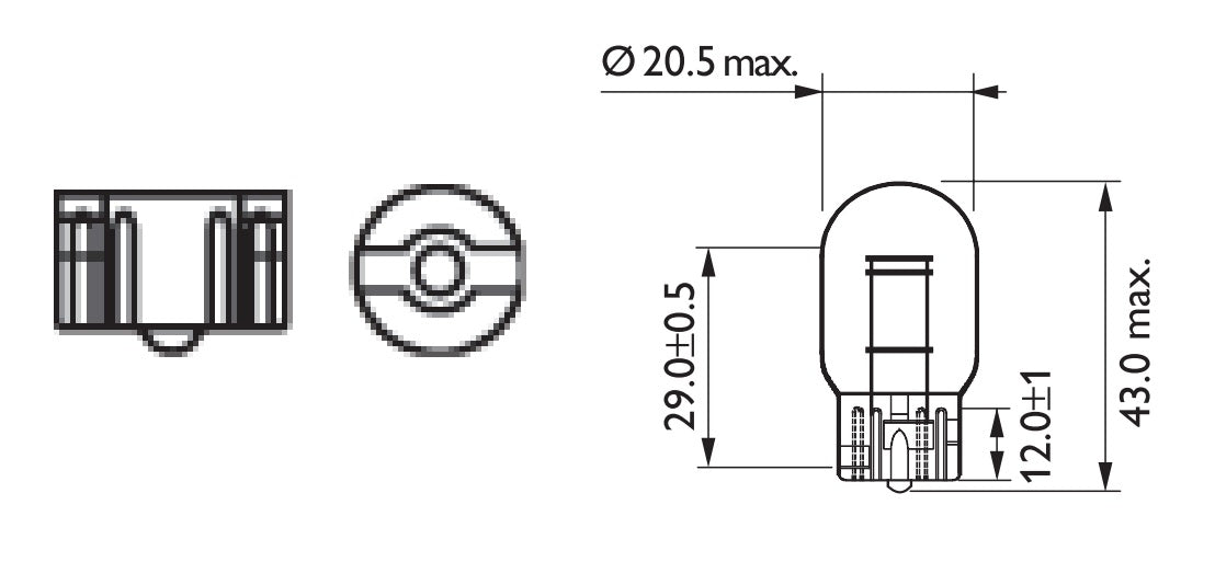Lámpara Philips Todo Cristal T20 W21/5W 12V 21/5W