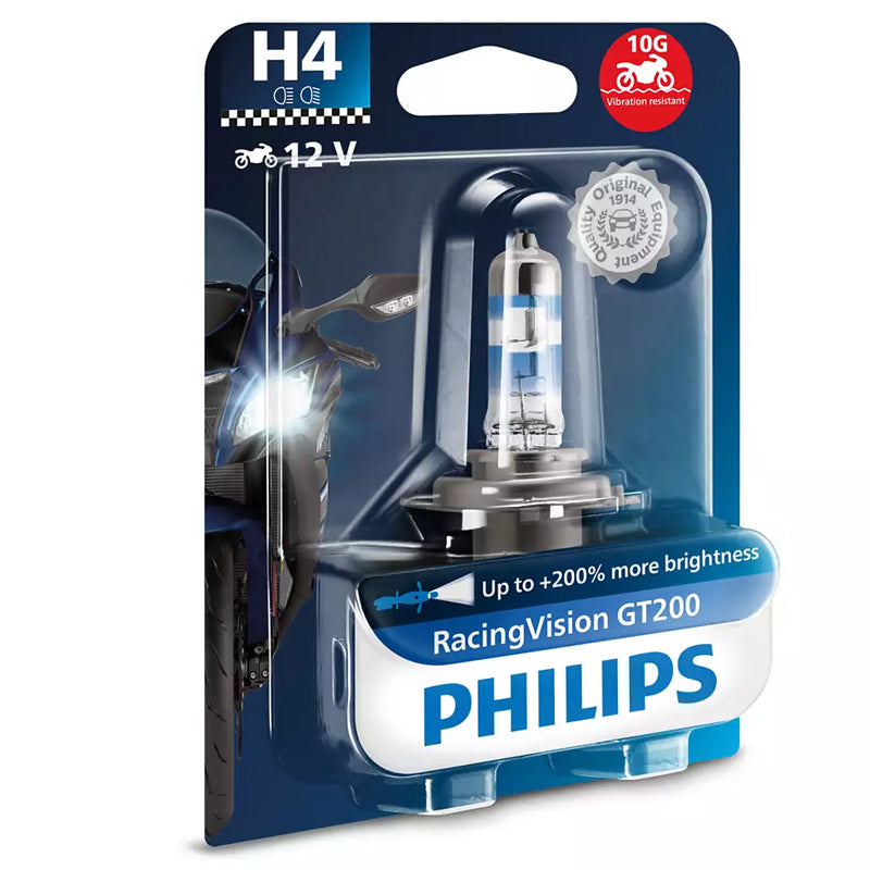 LAMPARA PHILIPS HALOGENA H4 RACING VISION MOTO 12V