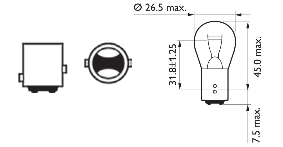 Lámpara Philips de freno/posición P21/5W 12V 21/5W