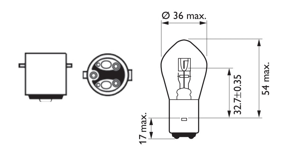Lámpara Philips de óptica S2 12V 35/35W