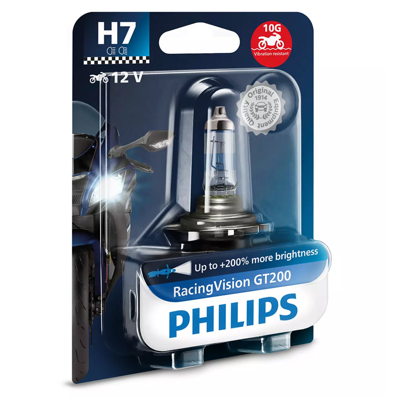 LAMPARA PHILIPS HALOGENA H7 RACING VISION MOTO 12V