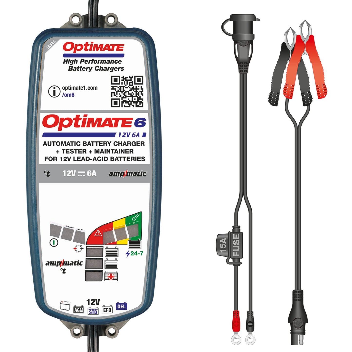Cargador/Mantenedor de baterías Optimate 6 AMPMATIC 6A TM-360